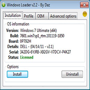 Windows 7 Loader by Daz скачать торрент
